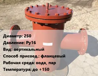 Грязевик 250 P=Ру16 вертикальный фланцевый вода, пар до +150